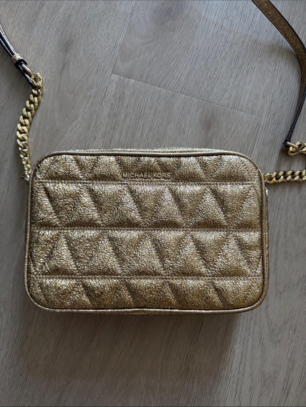 Michael Kors Metallic Gold Quilted Bag